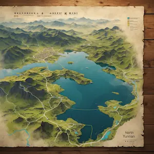 map lake yunnan