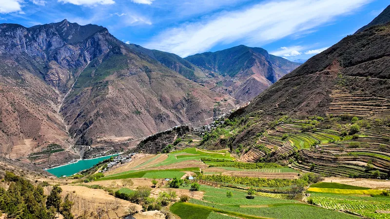 Discovering Baoshan Stone Village and the Jade River distant view baoshan stone village