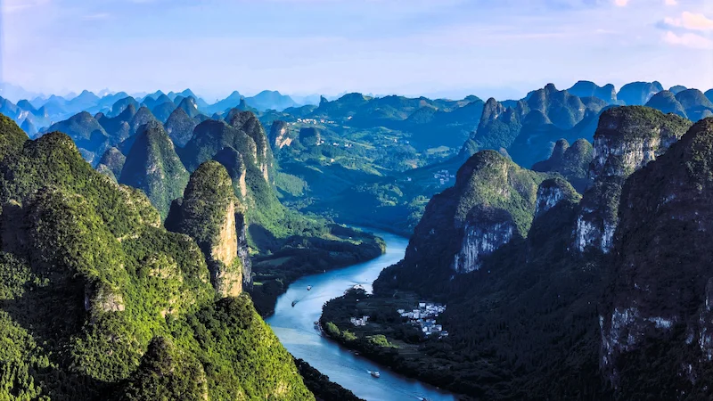 Realms of China | 15-Day Private China Itinerary li river karts landscape