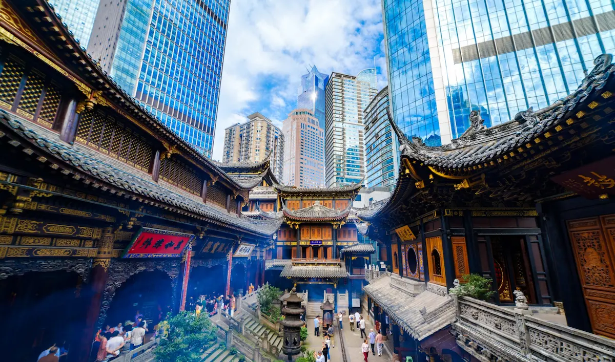 China Contrasts | 10-Day Private China Itinerary luohan temple chongqing courtyard view